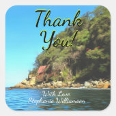 Serene Yelapa Vielen Dank 0758 Quadratischer Aufkleber (Vorderseite)