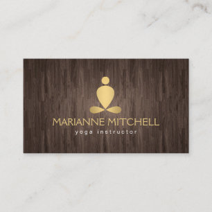 Serene Yoga, Meditation, Zen-Holz-Look Visitenkarte