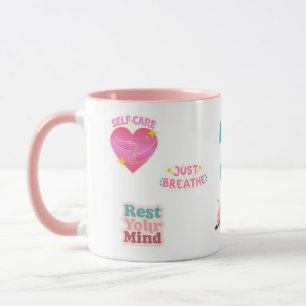 SERENE ZWEIFARBIGE BETONUNG ROSA WEIß UMHÄNGENDE TASSE
