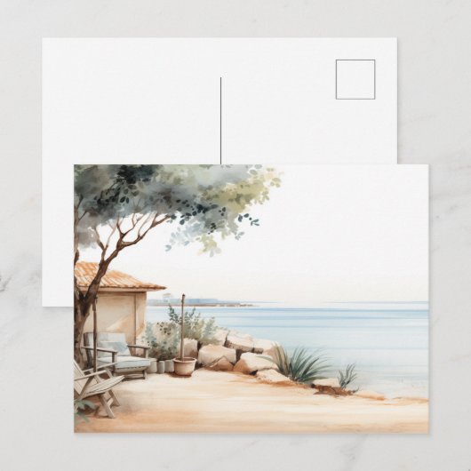 Serene Zypern: Digitalfarben-Kunstdrucke Postkarte (Vorne/Hinten)