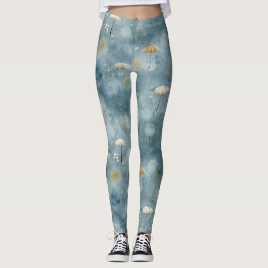 Serenes Regenbogengarten-Blumenmuster (6) Leggings (Vorderseite)