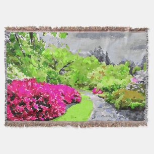 Serengegartenweg mit lebhaften rosa Blume Decke