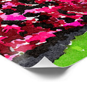 Serengegartenweg mit lebhaften rosa Blume Poster (Ecke)