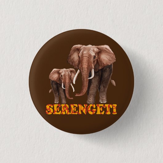 Serengeti Elephant Button (Vorderseite)