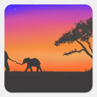 Serengeti Nächte Quadratischer Aufkleber