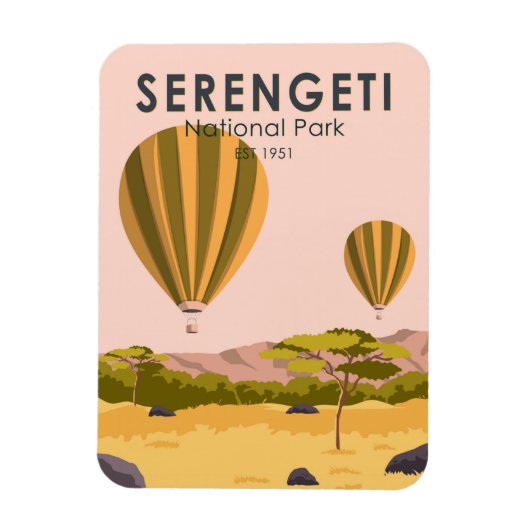 Serengeti Nationalpark Tansania Heißluftballon Magnet (Vertikal)