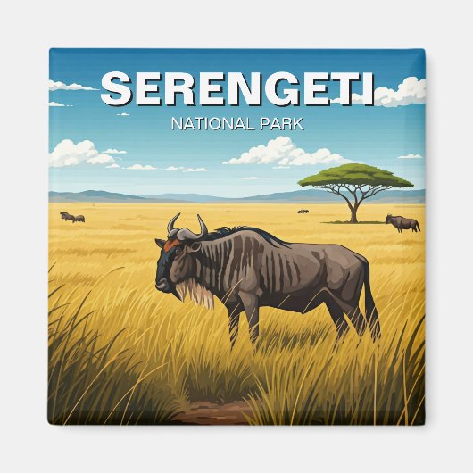 Serengeti Nationalpark Tansania Postcard Magnet (Vorne)