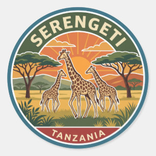 Serengeti-Nationalpark Tansania Runder Aufkleber