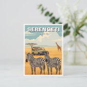Serengeti Nationalpark Tansania Zebras Postkarte (Stehend Vorderseite)