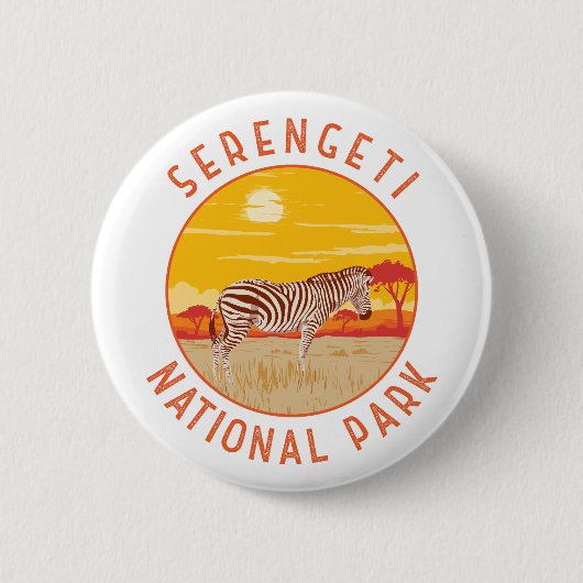Serengeti Nationalpark Zebra Kunstvoll wandern im Button (Vorderseite)