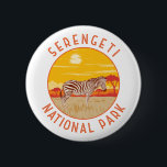 Serengeti Nationalpark Zebra Kunstvoll wandern im  Button<br><div class="desc">Serengeti Vektorgrafik Design. Die Serengeti ist bekannt für die größte jährliche Tierwanderung der Welt.</div>