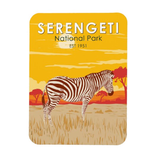 Serengeti Nationalpark Zebra Kunstvoll wandern im Magnet (Vertikal)