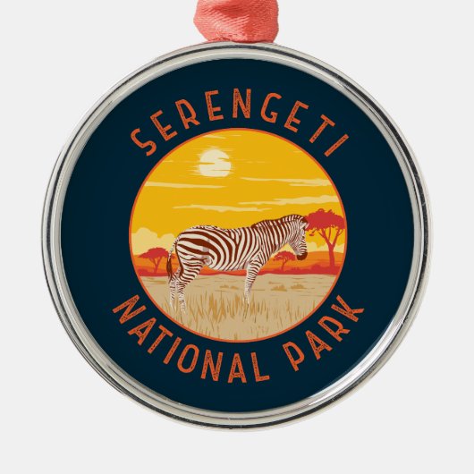 Serengeti Nationalpark Zebra Kunstvoll wandern im Ornament Aus Metall (Vorne)