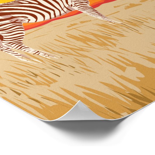 Serengeti Nationalpark Zebra Kunstvoll wandern im Poster (Ecke)