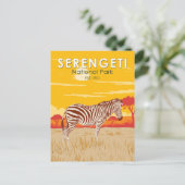 Serengeti Nationalpark Zebra Kunstvoll wandern im Postkarte (Stehend Vorderseite)