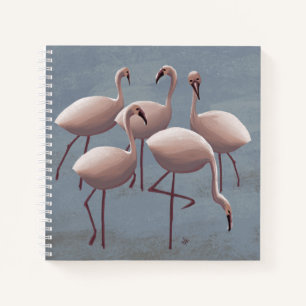 Serengeti Pink Flamingos   Safari wild Notizblock