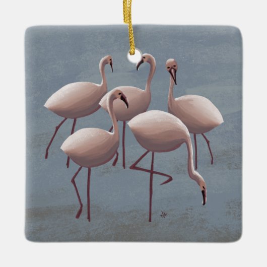 Serengeti Pink Flamingos | Safari Wildlife Decor Keramikornament (Vorderseite)
