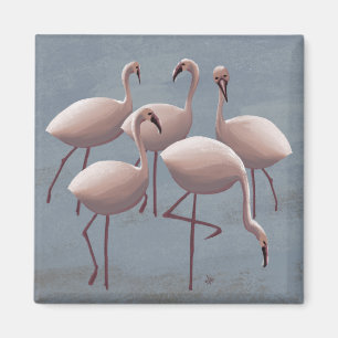 Serengeti Pink Flamingos   Safari Wildlife Kühlsch Magnet