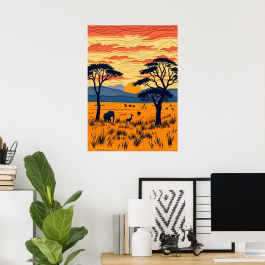 Serengeti Plains Poster (Heimbüro)
