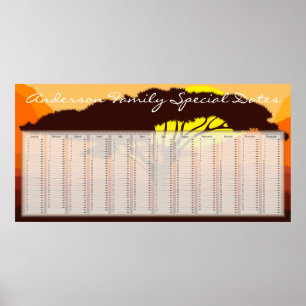 Serengeti Regenschirm Niederländischer Geburtstags Poster