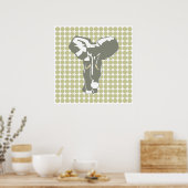 Serengeti Safari Dot mit Pop Art Elephant Poster (Küche)