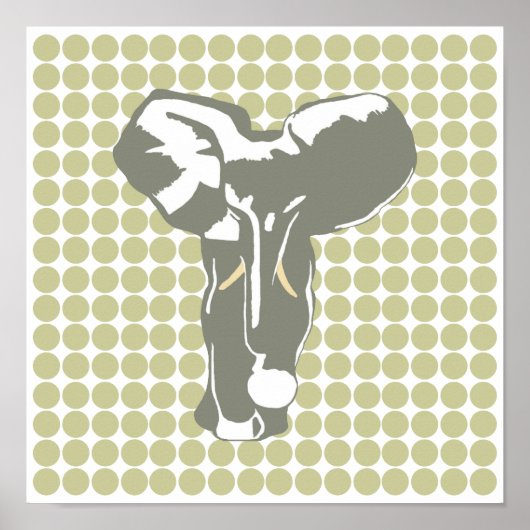 Serengeti Safari Dot mit Pop Art Elephant Poster (Vorne)