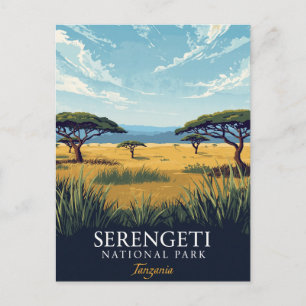 Serengeti-Safari-Nationalpark Postkarte