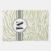 Serengeti Safari Zebra mit Monogramm Geschirrtuch (Horizontal)