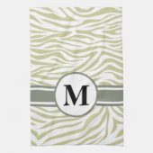 Serengeti Safari Zebra mit Monogramm Geschirrtuch (Vertikal)