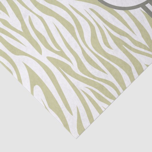 Serengeti Safari Zebra mit Monogramm Seidenpapier (Ausschnitt)