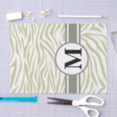 Serengeti Safari Zebra mit Monogramm Seidenpapier (Handwerk)
