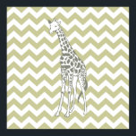 Serengeti Safari Zickzack mit Pop Art Giraffe Poster<br><div class="desc">Mod Zickzack Muster in der Safari Moods Farbpalette von Emporio Moffa,  mit Pop-Kunstgiraffe auf einer Seite.</div>