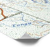 Serengeti Schlichte Vintage Karte Poster (Ecke)