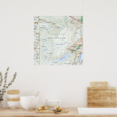 Serengeti Schlichte Vintage Karte Poster (Küche)