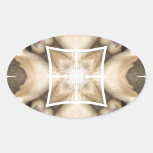 Serengeti Splendor: Vibrant Animal Hide Artistry Ovaler Aufkleber