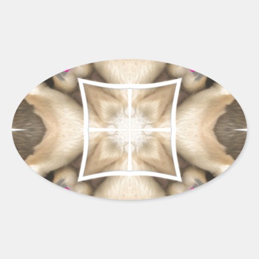 Serengeti Splendor: Vibrant Animal Hide Artistry Ovaler Aufkleber (Vorderseite)