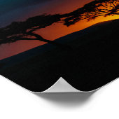 Serengeti Sunset Poster (Ecke)