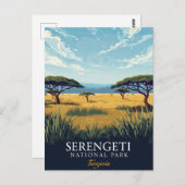 Serengeti Tanzania Safari Postkarte (Vorne/Hinten)