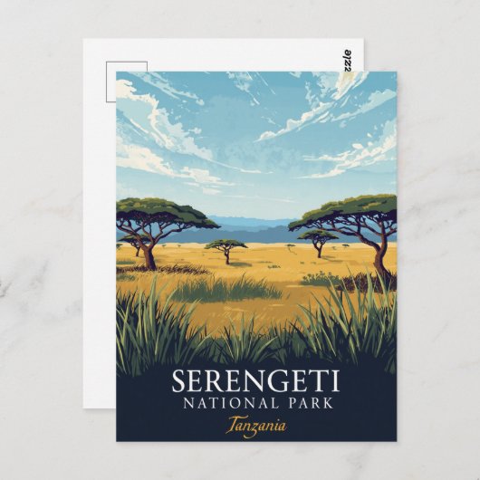 Serengeti Tanzania Safari Postkarte (Vorne/Hinten)