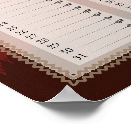 Serengeti Umbrella Dutch Birthday Calendar Poster (Ecke)