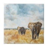 Serengetti Elephants Fliese (Vorderseite)