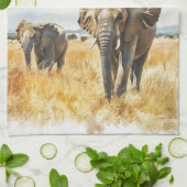 Serengetti Elephants Geschirrtuch (Gefaltet)