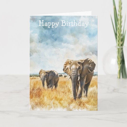 Serengetti Elephants Karte (Vorderseite)