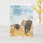 Serengetti Elephants Karte (Gelbe Blume)