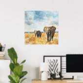 Serengetti Elephants Poster (Heimbüro)