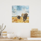 Serengetti Elephants Poster (Küche)