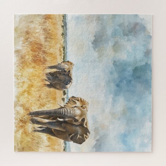 Serengetti Elephants Puzzle (Horizontal)