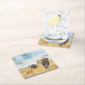 Serengetti Elephants Rechteckiger Pappuntersetzer (Vor Ort)