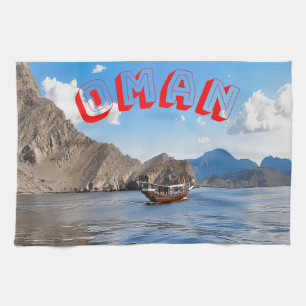 Serengewässer und majestätische Omani-Berge Geschirrtuch