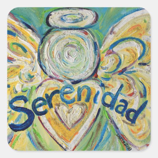 Serenidad Angel Inspirational Word Decal Sticker (Vorderseite)